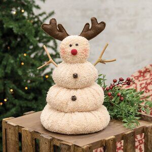 Melting Red-Nosed Reindeer Snowman